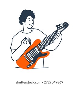 Ilustração do Homem Tocando Violão