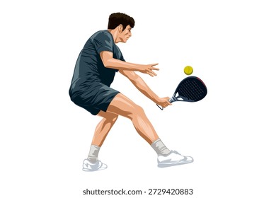 Ilustración de un hombre jugando al pádel