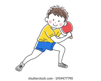 Illustration of a man playing table tennis.