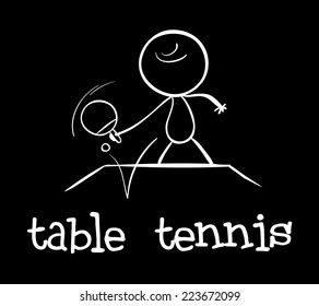 Illustration of a man playing table tennis