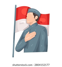 Illustration of Man Pledging Allegiance 