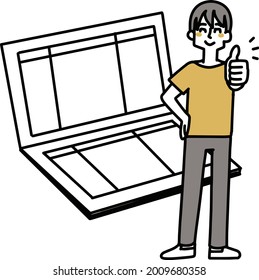Illustration of a man with plenty of savings