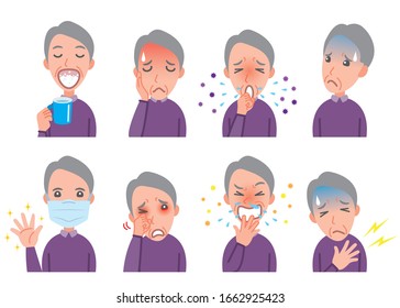 Illustration of the man in poor physical condition