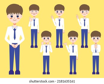 Illustration of man pose set