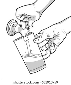 Illustration of man pouring draft beer