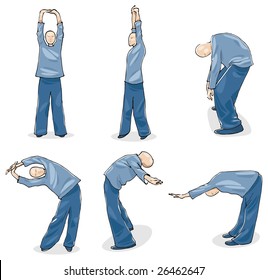 Illustration of Man Practice Tai Chi Warm-up