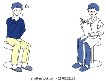 Illustration of a man puzzled by a doctor's explanation