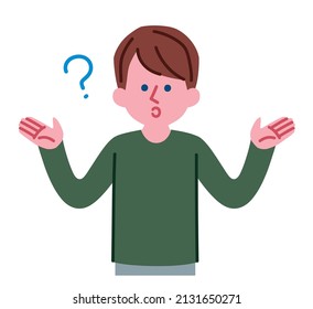 Illustration of a man with a question