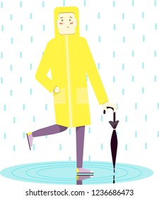 illustration of a man in the rain