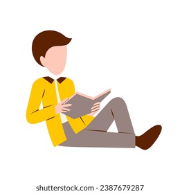 Illustration Of Man Reading Book