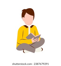 Illustration Of Man Reading Book