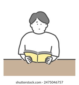 
Illustration of a man reading a book