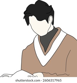 illustration of a man reading a book
