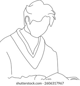 illustration of a man reading a book
