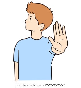 illustration of a man rejection gesture