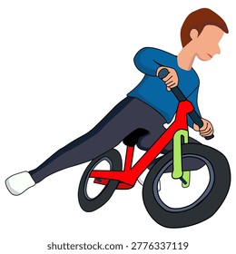 Illustration of Man Riding a Bicycle