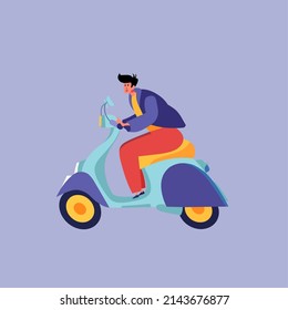 Illustration of a man riding a motorcycle. rider vector