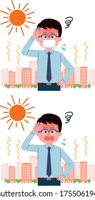 Illustration of a man at risk of heat stroke