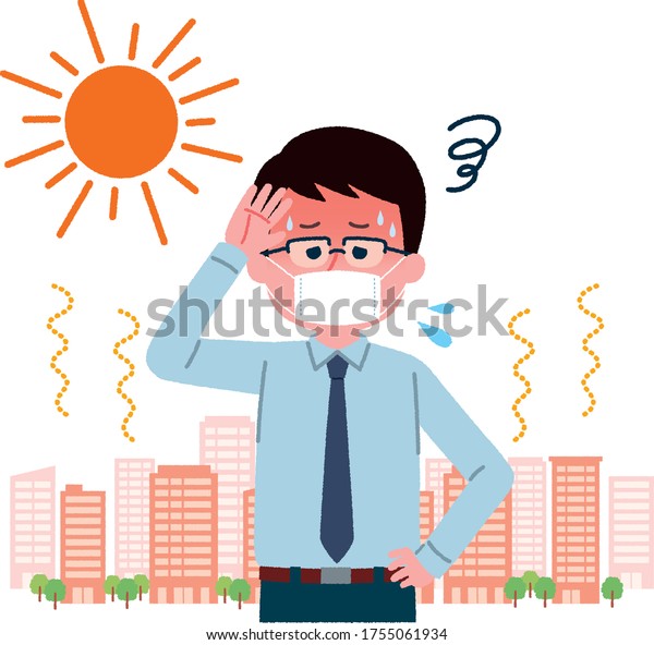 Illustration Man Risk Heat Stroke Stock Vector (Royalty Free ...