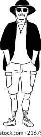 Illustration eines Mannes in rauer Kleidung
