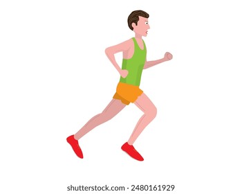 It is an illustration of a man running.