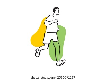 illustration of a man running, capturing the energy, movement, and determination of an athlete.