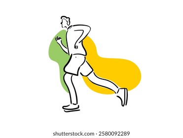 illustration of a man running, capturing the energy, movement, and determination of an athlete.