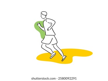 illustration of a man running, capturing the energy, movement, and determination of an athlete.