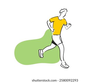 illustration of a man running, capturing the energy, movement, and determination of an athlete.