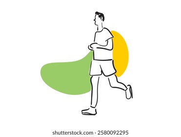 illustration of a man running, capturing the energy, movement, and determination of an athlete.