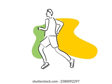 illustration of a man running, capturing the energy, movement, and determination of an athlete.