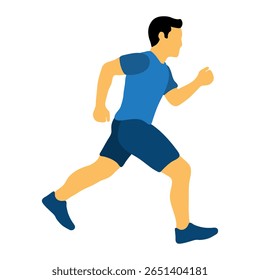 Illustration of Man Running. Flat Design