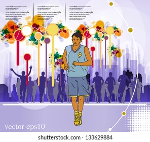 illustration of man running in marathon