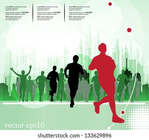 illustration of man running in marathon