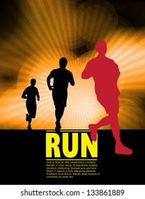 illustration of man running in marathon
