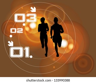 ilustración de un hombre corriendo en maratón