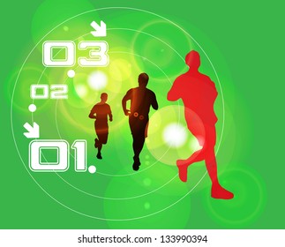 illustration of man running in marathon