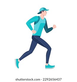 illustration of a man running White background vector illustration