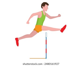 It is an illustration of a man running.This is a hurdle race.