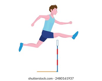 It is an illustration of a man running.This is a hurdle race.