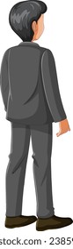 Illustration eines Mannes, der von hinten in einem Vektorcartoon-Stil gesehen wurde