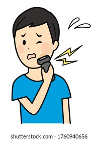 ilustración del hombre afeitando su barba