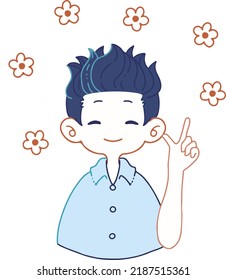 Illustration of man in shirt teaching something with cheerful expression