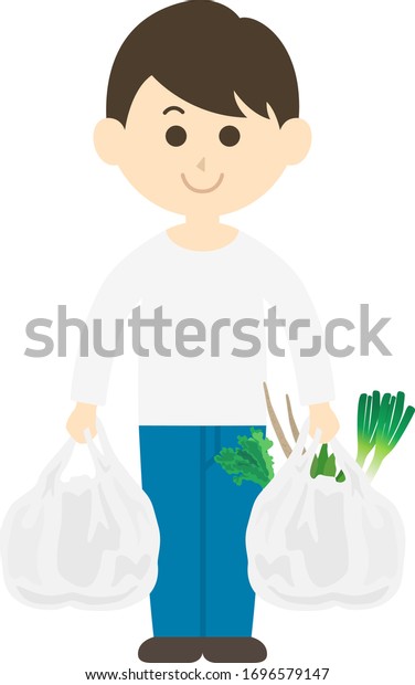 食べ物を買う男性のイラスト のベクター画像素材 ロイヤリティフリー