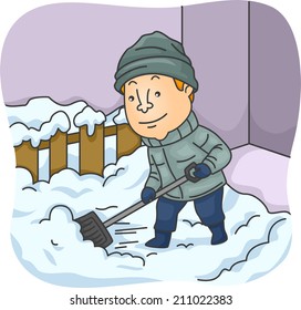 853 Man shoveling snow Stock Illustrations, Images & Vectors | Shutterstock