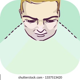 Illustration of a Man Showing Impairment of Vision