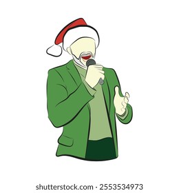 illustration of a man singing for christmas day