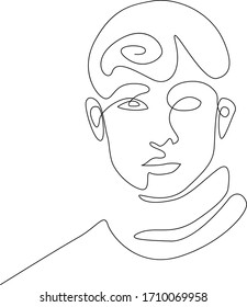 illustration of a man with a single line