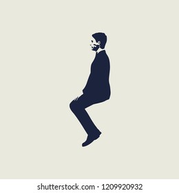 An illustration of man in sitting pose on chair. Web icon with for application