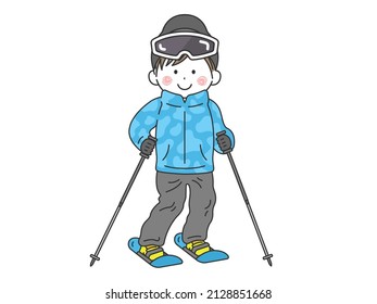 Ilustración de un hombre esquiando.